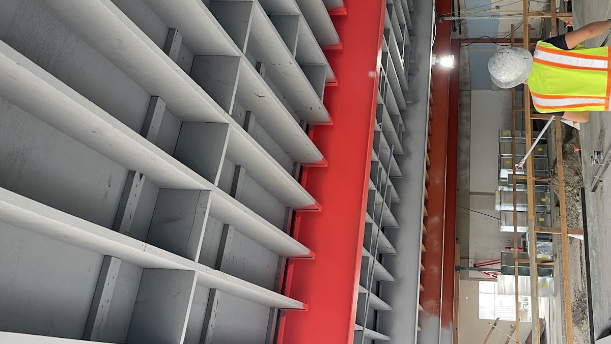 Industrial steel beam painting